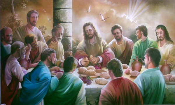 Resultado de imagem para jesus parte o pão entre os apóstolos